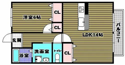 クレール金剛【2階】の間取り
