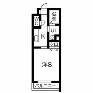 PORTA FORTUNA【104号室】の間取り