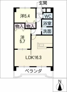 グランドールF【2階】の間取り