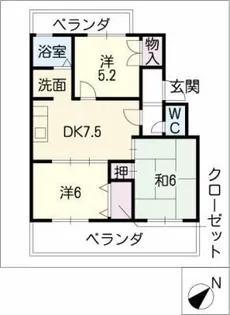 クレール東山【4階】の間取り