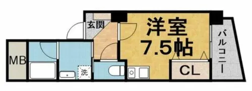 ヴォルベール中崎【5階】の間取り