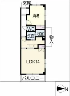 サンライズ中川【1階】の間取り