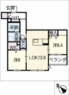 グリーンセント花田【1階】の間取り