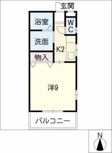 ハイツ山本【2階】の間取り