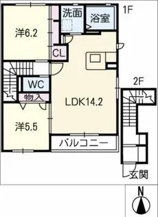 ラ・ルーチェ【2階】の間取り