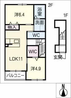 アンベリール【2階】の間取り
