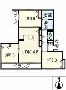 グラン ローザ【3階】の間取り