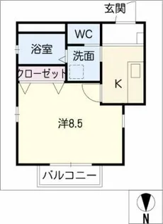 ラ・メゾン福原【1階】の間取り