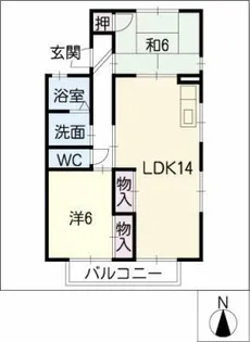 クレセント篠の風【1階】の間取り