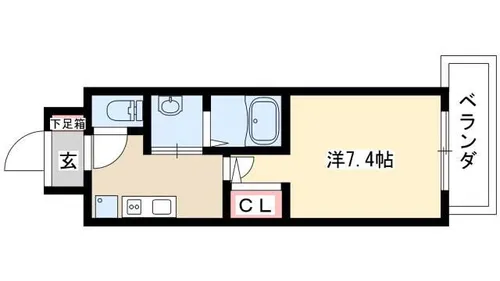 リバーコート砂田橋Ⅰ【5階】の間取り