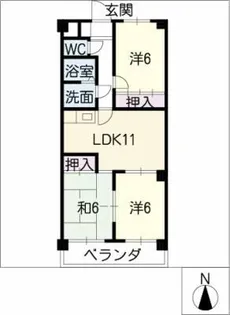 ハイツ福寿草【2階】の間取り