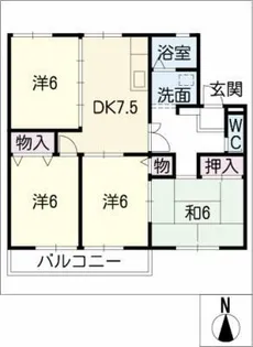 コートVEGA B棟【2階】の間取り