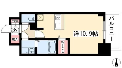 プレサンス池下トレス【801号室】の間取り