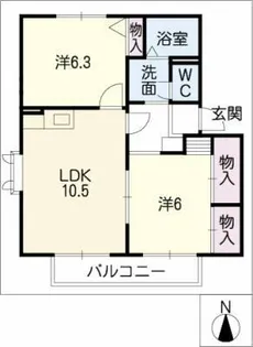 ヒルズウィング【2階】の間取り