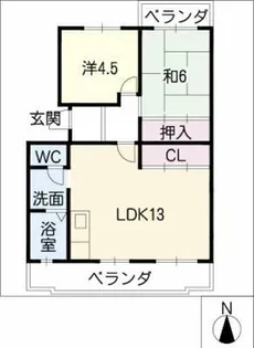 グリーンヒル東新K【2階】の間取り