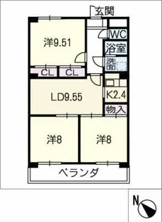 イーストハイツ新安城【5階】の間取り