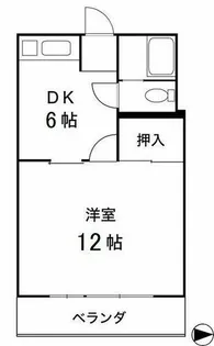 第1光美ハイツ【1C号室】の間取り