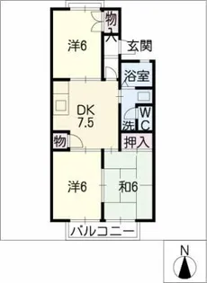 サンシャイン梶藤【2階】の間取り