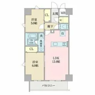 プロシード白壁【4階】の間取り