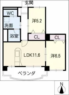 Shine幸栄Ⅱ【2階】の間取り