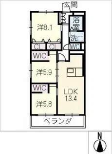 ハイゼ浅井【3階】の間取り