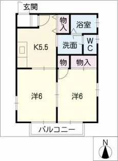 サンライス三角【1階】の間取り