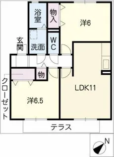 エバーグリーン A【1階】の間取り