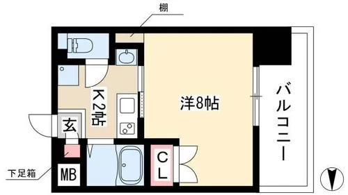 パルティール上前津【1107号室】の間取り