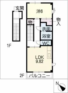 ハイステージBrave A棟【2階】の間取り