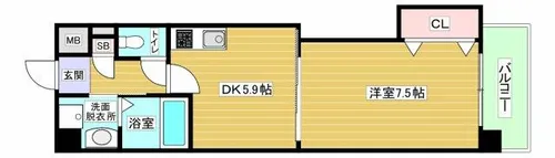 大阪府大阪市福島区鷺洲5丁目【マンション】の間取り