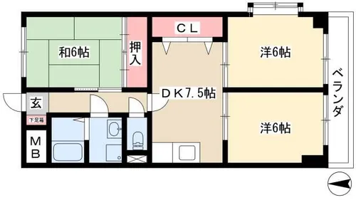 Avenue Ⅱ【2階】の間取り