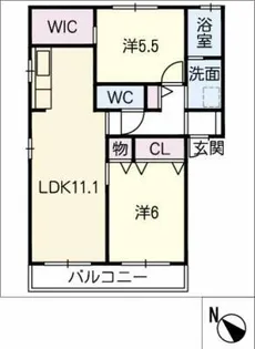 リヴァプールⅡ【2階】の間取り