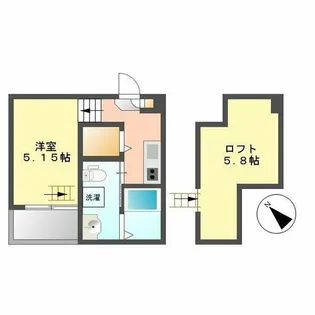 ガンマ大野木【201号室】の間取り