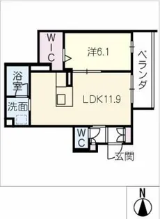 山紫水明【4階】の間取り