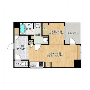 デュオフラッツ西新WEST【801号室】の間取り