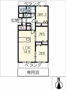 レオーノ一社【1階】の間取り