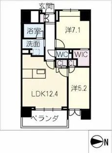 シーズンフラッツ今池NORTH【9階】の間取り