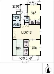 ベルメゾン青山【2階】の間取り