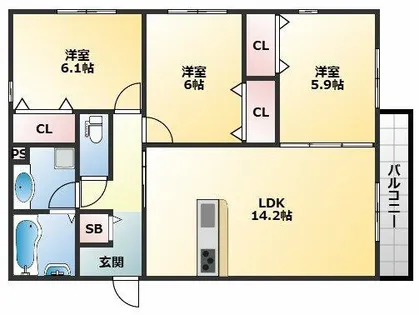 ファミールD希【1階】の間取り