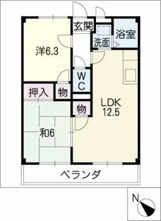ライフ21レイク【2階】の間取り