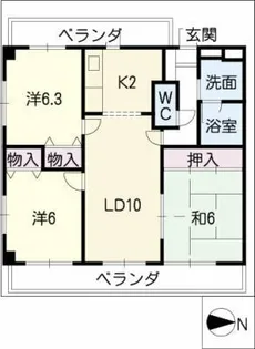 ハイム公園通り【5階】の間取り