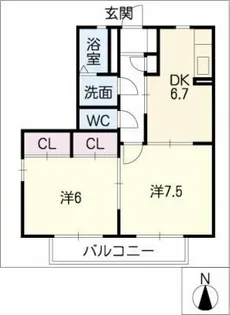 ドルチェ小牧A棟【1階】の間取り
