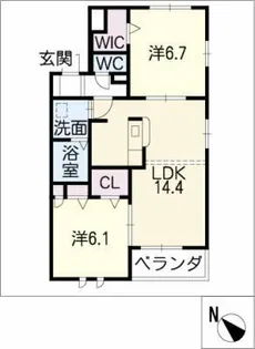 プランドール【3階】の間取り