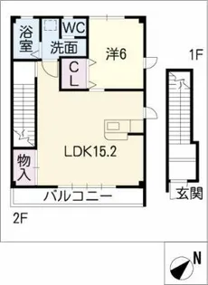 桜リバーサイド【2階】の間取り