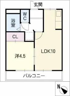 ハイツ・ライトワン【2階】の間取り