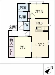 グリーンキャッスルB棟【2階】の間取り