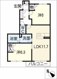 リラアンテ【1階】の間取り