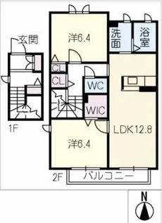 ウエストタウン【2階】の間取り
