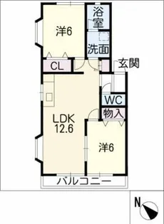 サリューC棟【2階】の間取り