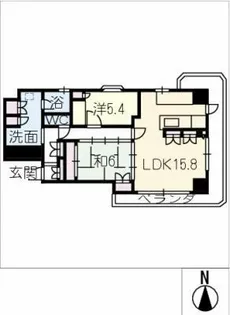 サンパーク名駅スクエア709号【7階】の間取り